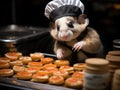 Sugar glider chef flipping mini pancake