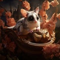 Sugar glider, Petaurus breviceps Made With Generative AI illustration