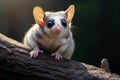 Sugar glider or Petaurus breviceps on the tree