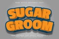 Sugar Groom editable text effect 3D emboss modern style Royalty Free Stock Photo