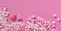Sugar hearts of pink backround