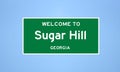 Sugar Hill, Georgia city limit sign. Town sign from the USA.