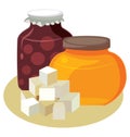 Sugar, honey, jam - simple carbohydrates.