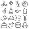 Sugar Icons Set on White Background. Vector