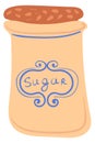 Sugar jar icon. Hand drawn kitchen dishware