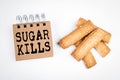 Sugar Kills. Diabetes, heart, obesity and unhealthy concept
