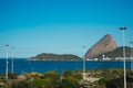 Sugar loaf view from Flamengo Beach in Rio de Janeiro Royalty Free Stock Photo