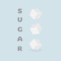 Sugar low poly. Sweet, nutritious, tasty sugar. Refined sugar.