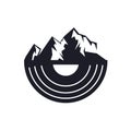 Mountain Music record logo illustration