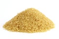 Sugar mountain shape granulated sugar yellow, Pile of brown sugar from sugar cane reed, Sucrose sugar white background