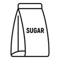 Sugar paper package icon, outline style