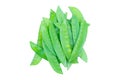 Sugar Pea, Snow peas isolated on white background with clipping path Royalty Free Stock Photo