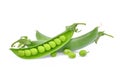 Sugar peas isolated on white Royalty Free Stock Photo