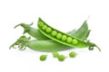 Sugar peas isolated on white Royalty Free Stock Photo