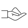 Sugar pile hand icon, outline style