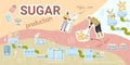 Sugar Production Flat Collage