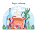 Sugar production industry. Saccharose and fructose extracted