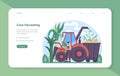 Sugar production industry web banner or landing page. Saccharose