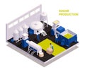 Sugar Production Isometric Composition
