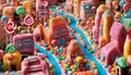 Sugar Rush Metropolis: A Bustling City Made Entirely of Candy