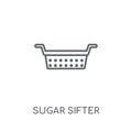 sugar sifter linear icon. Modern outline sugar sifter logo conce