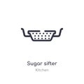 sugar sifter outline icon. isolated line vector illustration from kitchen collection. editable thin stroke sugar sifter icon on