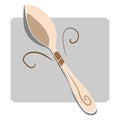 Sugar simple dessert spoon with brown curls