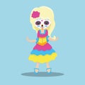 sugar skull blonde girl 05 Royalty Free Stock Photo