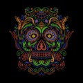 Sugar Skull decoration colorful vector illustration