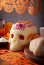 Sugar Skull Dia de los Muertos Ofrenda Mexico Royalty Free Stock Photo