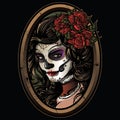 Sugar skull girl illustration Royalty Free Stock Photo