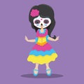 sugar skull kids girl 08 Royalty Free Stock Photo