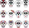 Sugar Skulls / Candy Skulls / Day of the Dead Skulls. Royalty Free Stock Photo