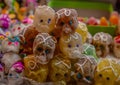 Sugar skulls made of sugar, are typical sweets during the time of October and November for the day of the dead in Mexico