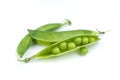Sugar snap peas isolated white background. Vegetable protein. Royalty Free Stock Photo