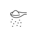 Sugar spoon line outline icon