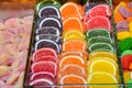 Sugar-sprinkled candies, jelly, marmalade, sweet, candy, sugar, tasty, color, multicolored, colorful Royalty Free Stock Photo