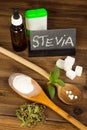 Sugar and sweetener stevia