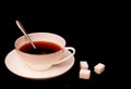Sugar with tea in a white cup Royalty Free Stock Photo