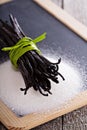 Sugar and vanilla beans Royalty Free Stock Photo