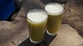 Sugarcane juice in hot summers Royalty Free Stock Photo