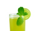 Sugarcane juice with mint leaves