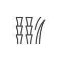 Sugarcane line outline icon and sugar concept