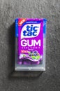 Sugarfree Tic Tac gum isolated on gradient background.