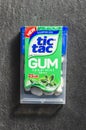 Sugarfree Tic Tac gum isolated on gradient background.