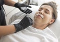 Sugaring bodycare cosmetics. Moustache remove Royalty Free Stock Photo