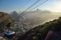 The Sugarloaf Cable Car and Rio de Janeiro Skyline Royalty Free Stock Photo