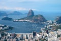 Sugarloaf Mountain, the famous landmark of Rio de Janeiro as Seen from Corcovado Hill in Rio de Janeiro, Brazil Royalty Free Stock Photo