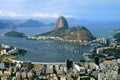 Sugarloaf Mountain or Pao de Acucar, the famous landmark of Rio de Janeiro as seen from Corcovado Hill, Brazil Royalty Free Stock Photo