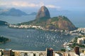 Sugarloaf Mountain or Pao de Acucar, the famous landmark of Rio de Janeiro view from Corcovado Hill in Rio de Janeiro, Brazil